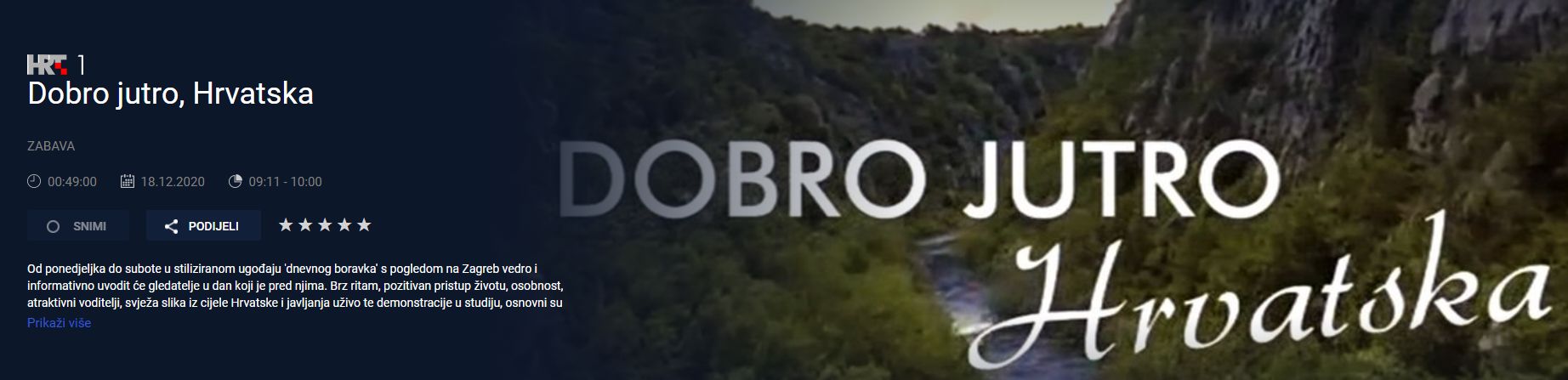 Dobro jutro Hrvatska - gostovanje HRT1