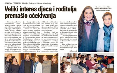 Festival pripovijedanja bajki s Jasnom Held – članak iz Međimurskih novina