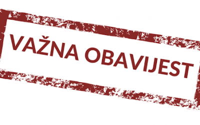 OBAVIJEST! Ograničavamo rad sa strankama (posjetiteljima)