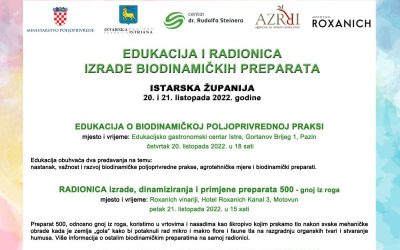 ISTARSKA ŽUPANIJA – NAJAVA EDUKACIJA I RADIONICA