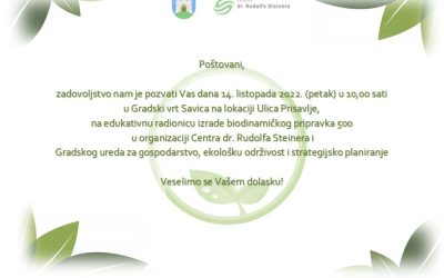 Najava radionice zakapanja pripravka 500 – ZAGREB – 14.10.2022.