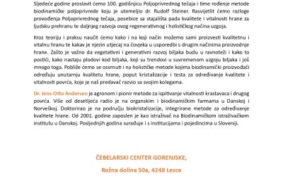 Seminar “Vitalnost hrane od polja do stola” 13. i 14. listopada