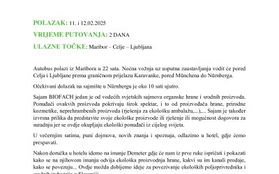 Studijsko putovanje na sajam Biofach u Njemačkoj i posjet primjerima dobrih praksi