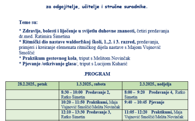 Poziv na stručno usavršavanje u Zagrebu za odgojitelje, učitelje i stručne suradnike