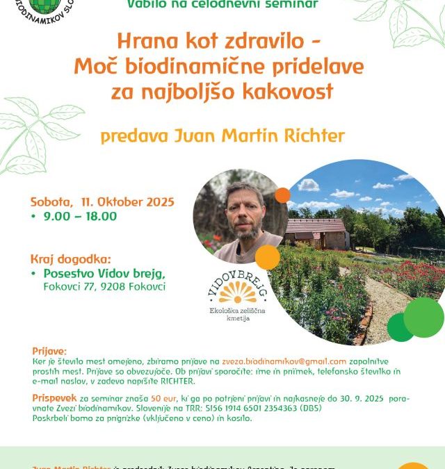 Poziv na predavanja i seminar s Juanom Martinom Richterom, Slovenija